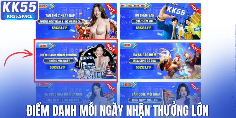 Điểm danh mỗi ngày nhận thưởng lớn tới 209 điểm